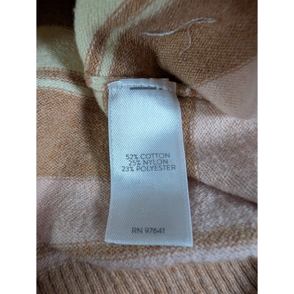 J Jill Sweater Women's Large Beige Multicolor Striped‎ Pullover Sweater - Picture 7 of 11